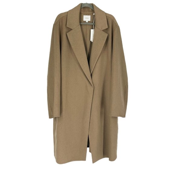 NWT Vince Classic Straight Recycled Wool Mid-Length Coat in Camello - Picture 2 of 9